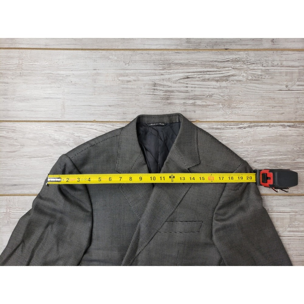 Canali Mens Micro Check Two Button Blazer Jacket Grey Black Checkered Pattern - Picture 4 of 16